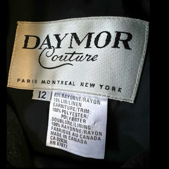 🆕 🇨🇦 Statement little black dress w/its original white floral applique-vintage - Picture 11 of 13